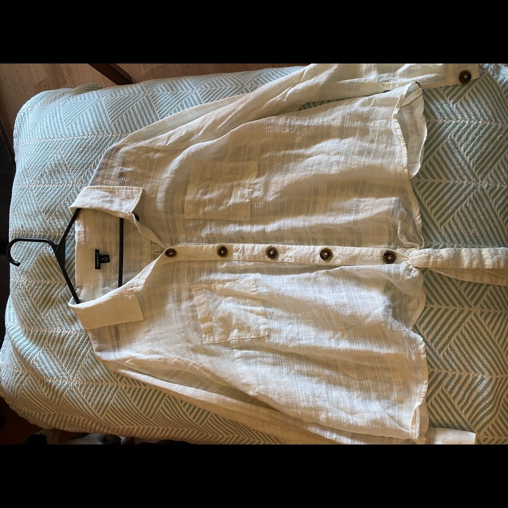 Cream color linen blouse